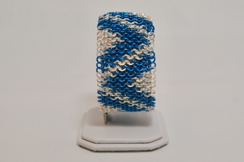 European 4-in-1 Cuff in Pacific Blue and Silver Enameled Copper